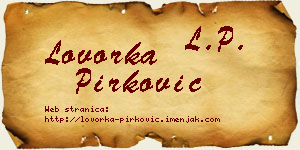 Lovorka Pirković vizit kartica